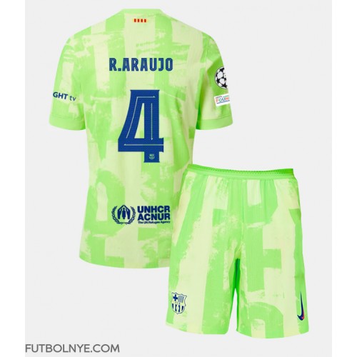 Camiseta Barcelona Ronald Araujo #4 Tercera Equipación para niños 2024-25 manga corta (+ pantalones cortos)